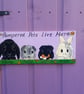 Pet Animal Portrait Hutch Shed Custom Painted Sign L top holes for 3 or 4 pets - Image 2