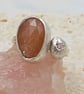 Rose Cut Peach Moonstone Slice Ring - Image 9