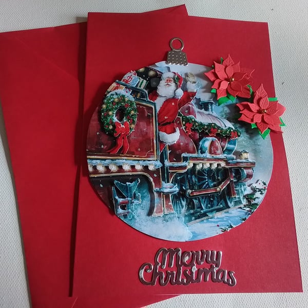 Christmas card. Handmade 3D Christmas card. Bauble. Ref 464