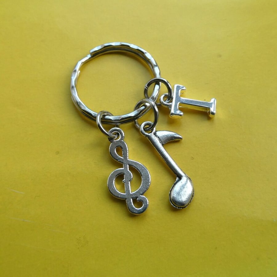 Musical note keyring, Treble clef charm gift