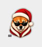 Funny Christmas Sticker Vinyl Xmas Decal For Adults - Shiba Inu In Sunglasses - Image 1