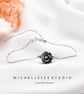 Natural Black Pearl Flower Bracelet With 925 Sterling Silver Chain