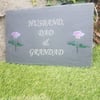 Bespoke slate Garden memorial Plaque Remembrance Marker Cemetery Grave Plaque