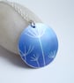 Dandelion seeds printed necklace pendant in dusky purple - Image 1