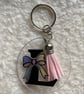 Personalised Keyring - Initial with bow detail & tassel- gift idea - Image 2