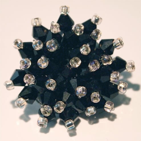 Beautiful black Crystal Bead Brooch - UK Free Post