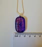 Fused glass blue and pink patterned pendant - Image 4