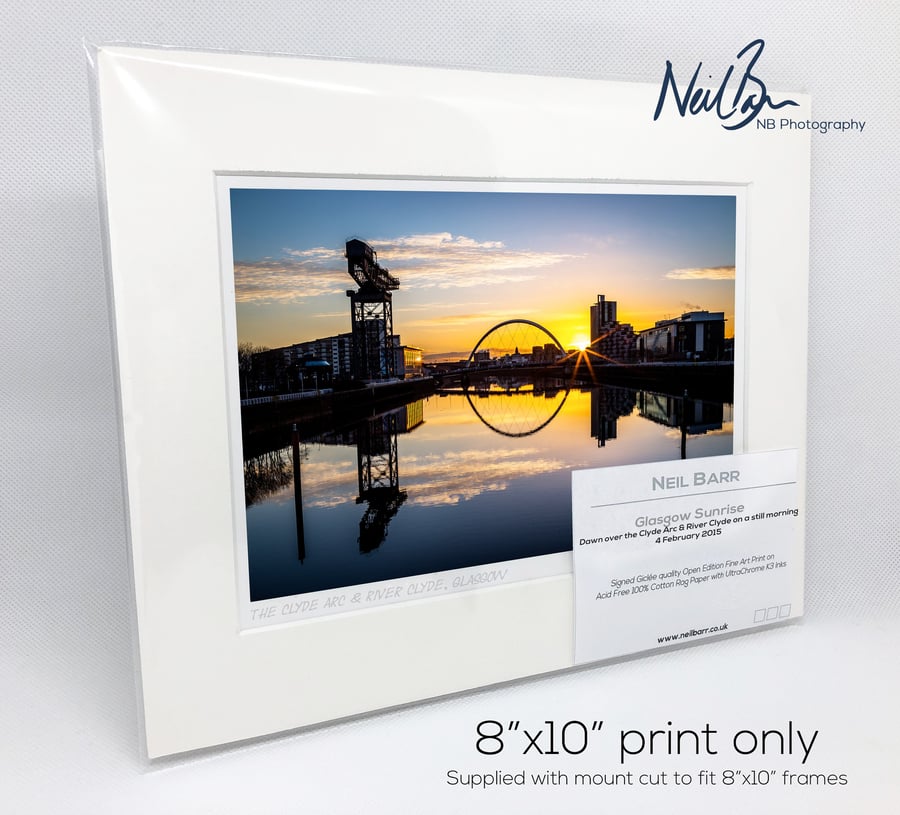 Clyde Arc & River Clyde, Glasgow, Scotland - A5 (10" x 8") Unframed Print