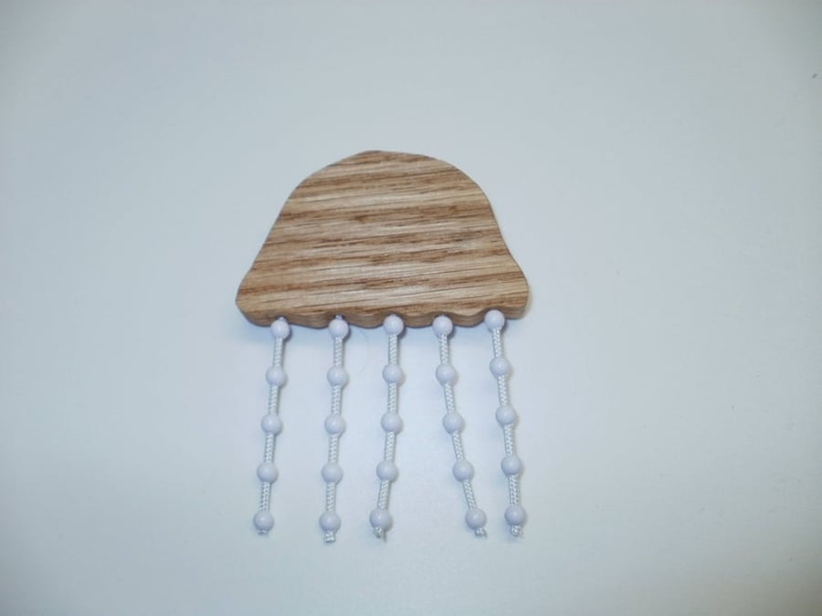 jelly fish fridge magnet oak wood scroll saw