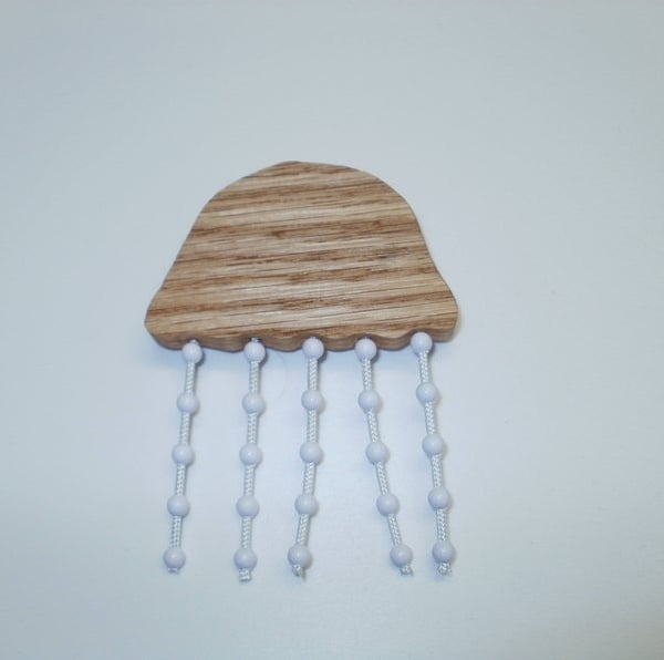 jelly fish fridge magnet oak wood scroll saw