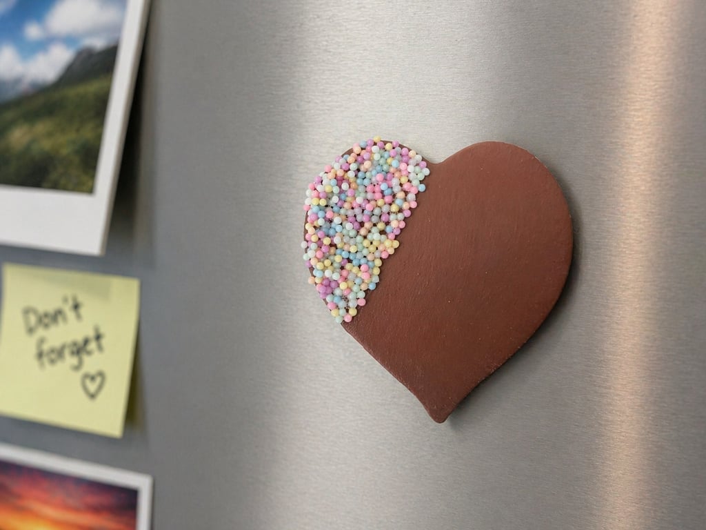 Fake Chocolate Sprinkle Cookie Heart Fridge Magnet 