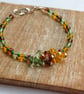 Amber Forest - Handcrafted Amber and Green Cluster Bracelet - Image 5