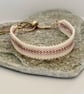 Golden Pink and Cream Beadwork Slider Bracelet