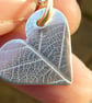 Art Clay Silver Heart Pendant With Leaf Pattern - Image 5