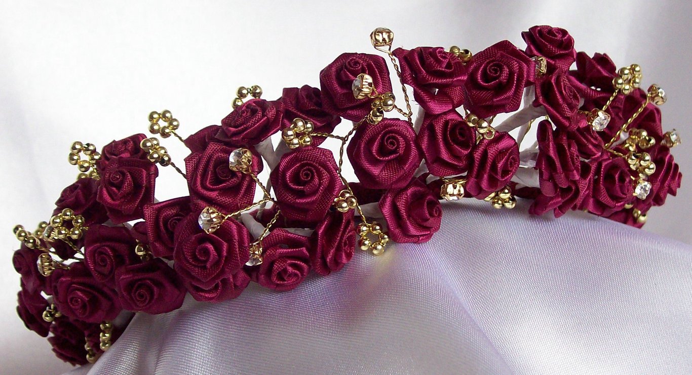 Burgundy Rose Tiara