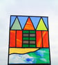 Beach Huts Stained Glass Panel - Image 2