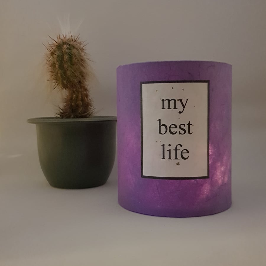 "My Best Life " lantern with LED candle