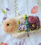 Guinea Pig Brooch Felted and Embroidered - Image 3