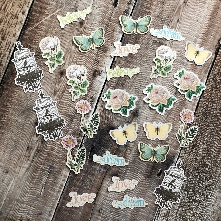 Vintage Shabby style ephemera pack