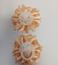 Peach Ribbon Flower Hair Ties – Handmade Satin Accessories Set of 2 - Image 10