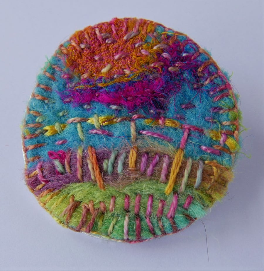 Handcrafted Textile Brooch - Folksy