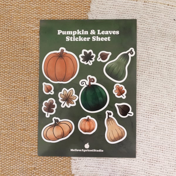 Pumpkin & Leaves Sticker Sheet