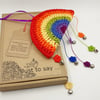 March Winds, April Showers, May Flowers. Crochet Rainbow Hanger