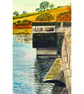Siblyback Dam near Liskeard Cornwall Original Watercolour Painting Mounted - Image 1