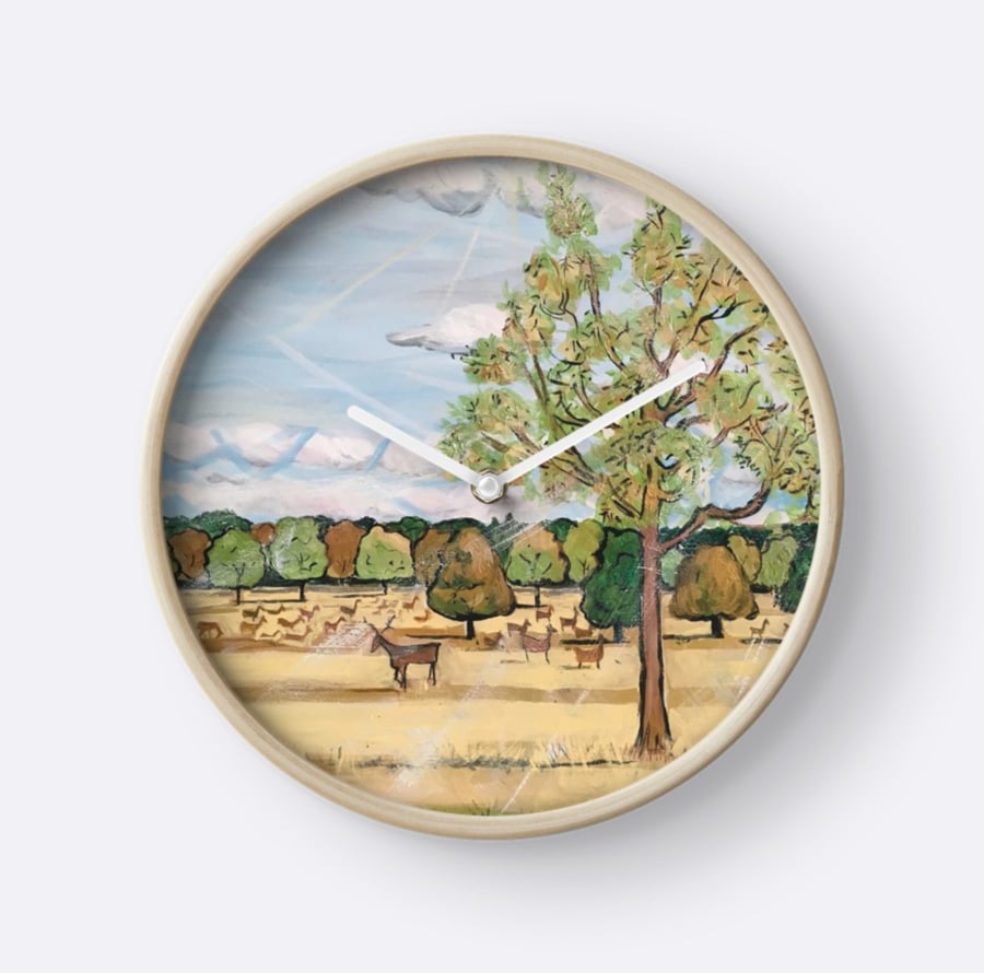Beautiful Wall Clock Featuring The Painting ‘The Stag’