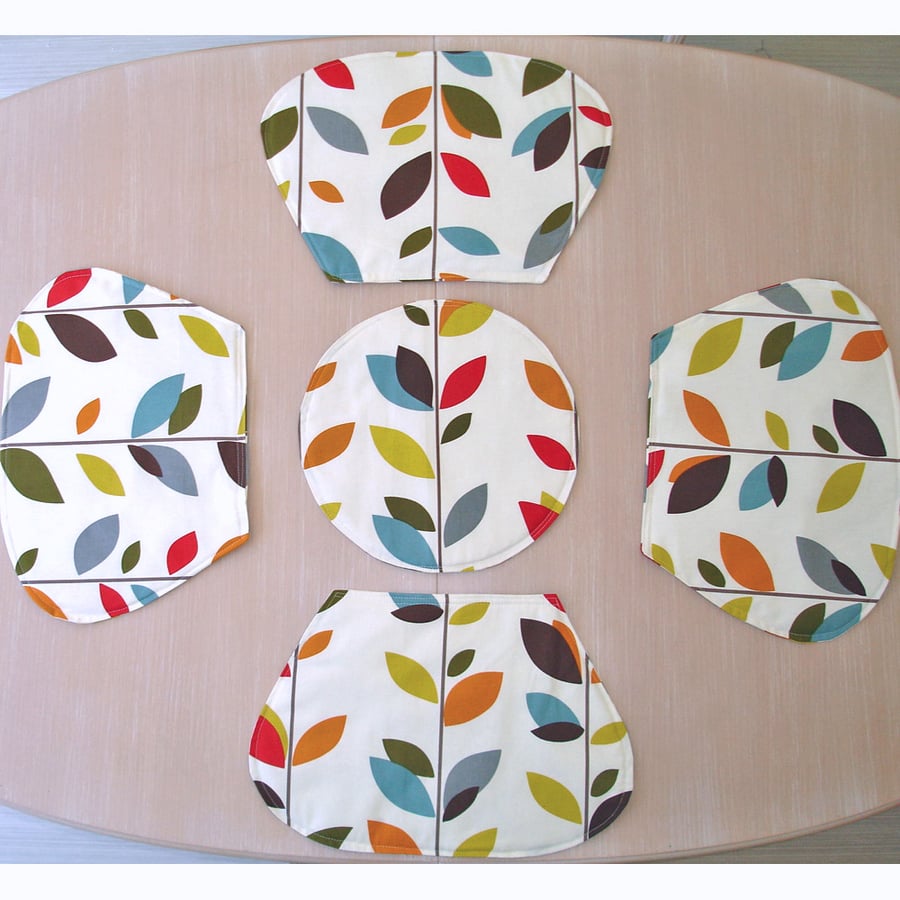 Wedge Placemats x 4 Plus Centre Round Table Lea... Folksy