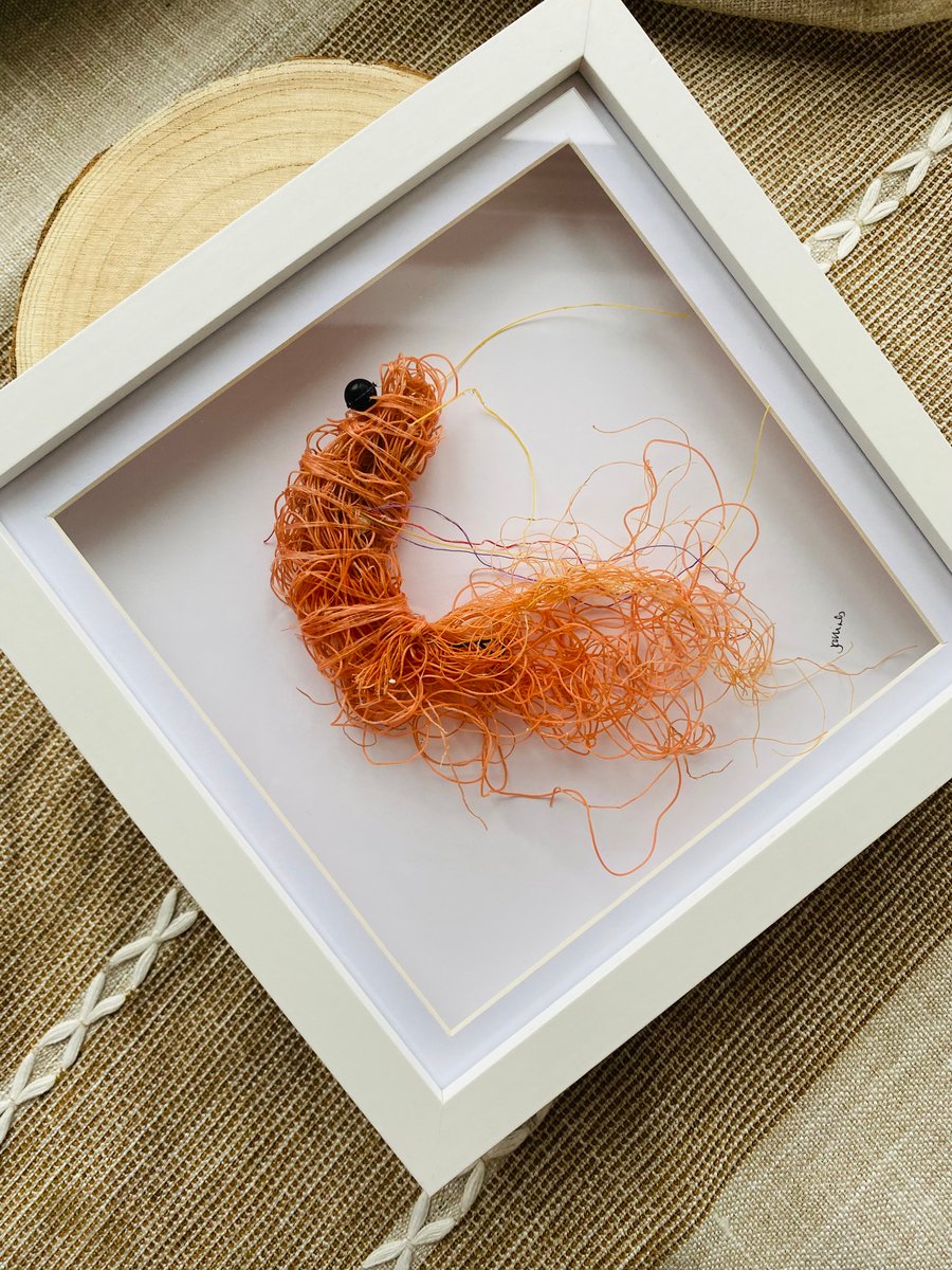 Framed Ghost Net Prawn
