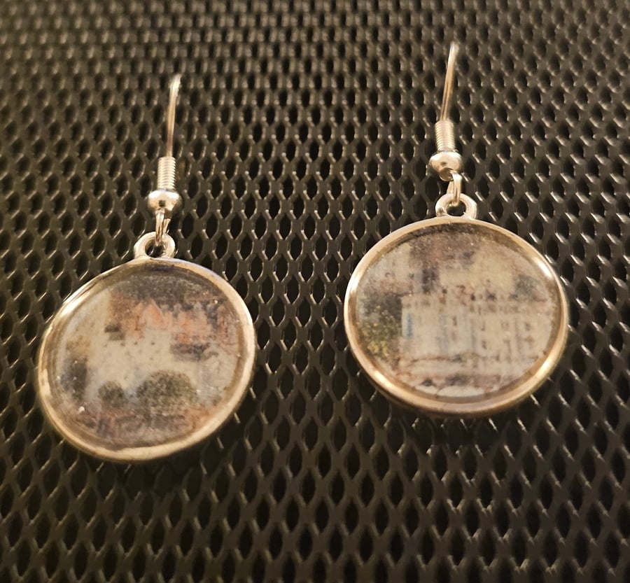Abstract houses earrings