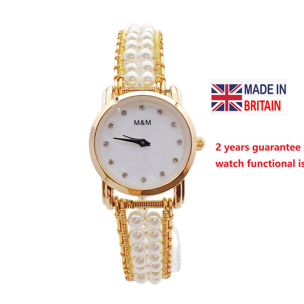 Unique gift for women pearl beads Bracelet Watch Watch Personalized Women's Watc