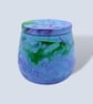 Blue, Green and Purple Marbled Jewellery Box – Handmade Trinket Pot with Lid