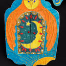 The Keeper Owl - One of a Kind Embroidered Textile Shrine