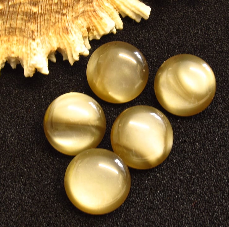 Vintage Buttons Taupe ‘Moonstone’ Effect, 5x 16mm Folksy