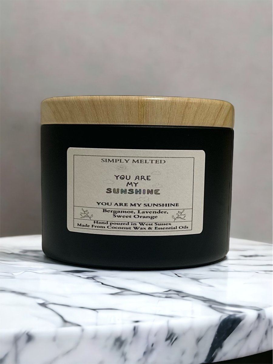 You Are My Sunshine Aromatherapy Candle, Essential Oils Bergamot Lavender Orange