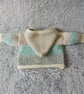 Hand Knitted Baby Jacket, Unisex Baby Cardigan, 0-3 Months Baby Cardigan - Image 5