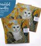 4x Golden Oak Owl Art Cards - Image 4