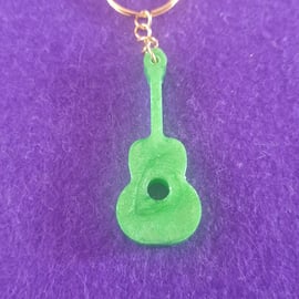 Green guitar keyring