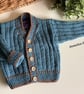 Designer Hand Knitted Baby Boys Cardigan Size 9-18 months  - Image 2