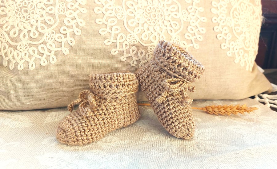 Soft Baby Booties, lyocell and wool, 0-6 months