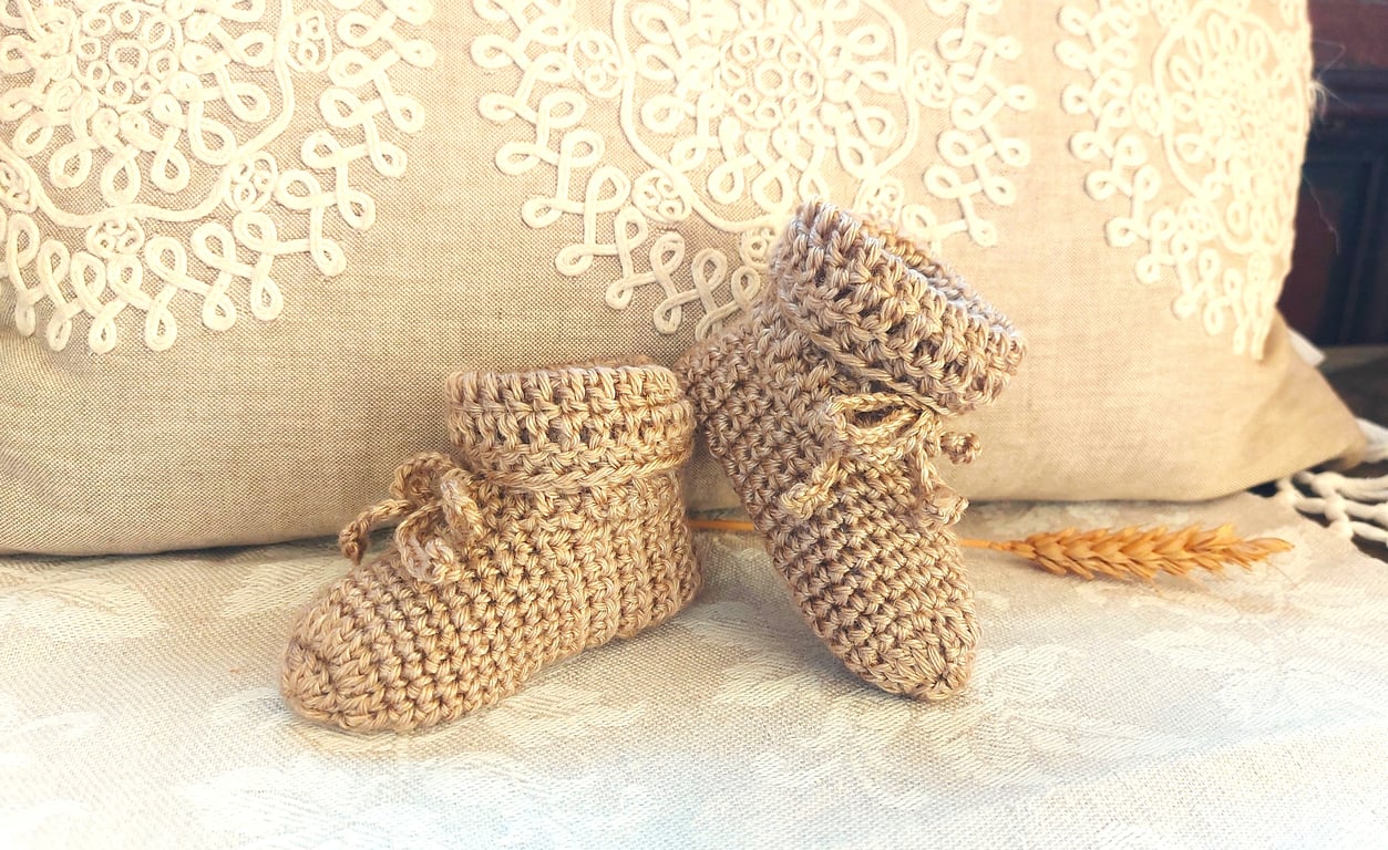 Soft Baby Booties, lyocell and wool, 0-6 months