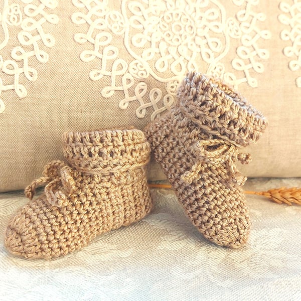 Soft Baby Booties, lyocell and wool, 0-6 months