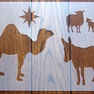 Christmas Crib Animals Stencil Reusable PP Sheet for Arts & Crafts, DIY
