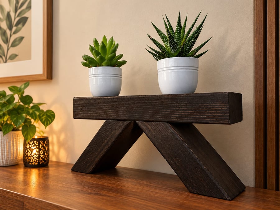 Handmade Rustic Wooden Display Shelf - Folksy