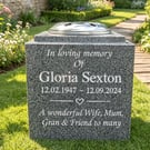  Personalised Granite Memorial Vase Plaque Grave rose bowl Cemetery Vase 