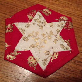 Set of four Christmas coasters