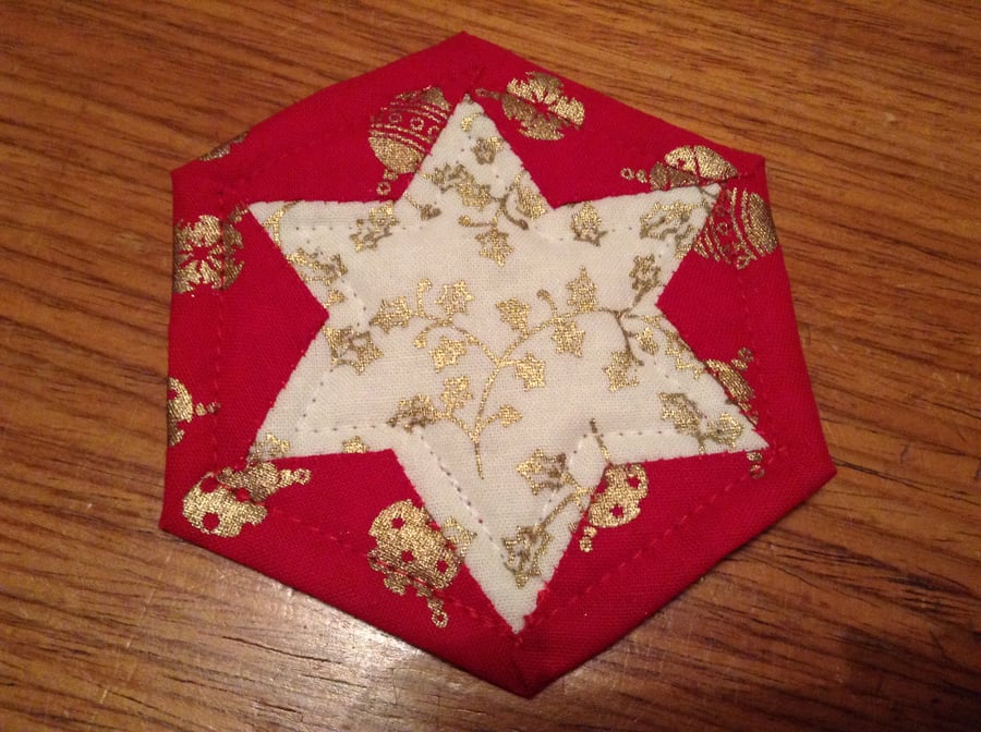 Set of four Christmas coasters