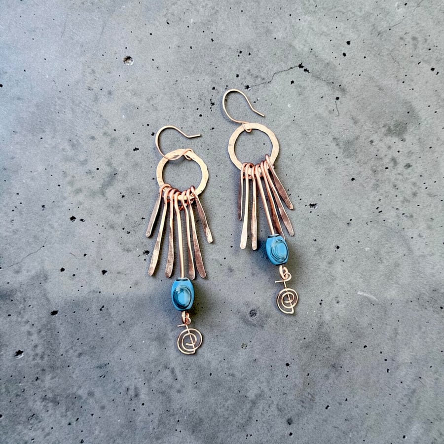 Reiki Symbol Copper Earrings - Spiritual, Mindfulness, Wellbeing